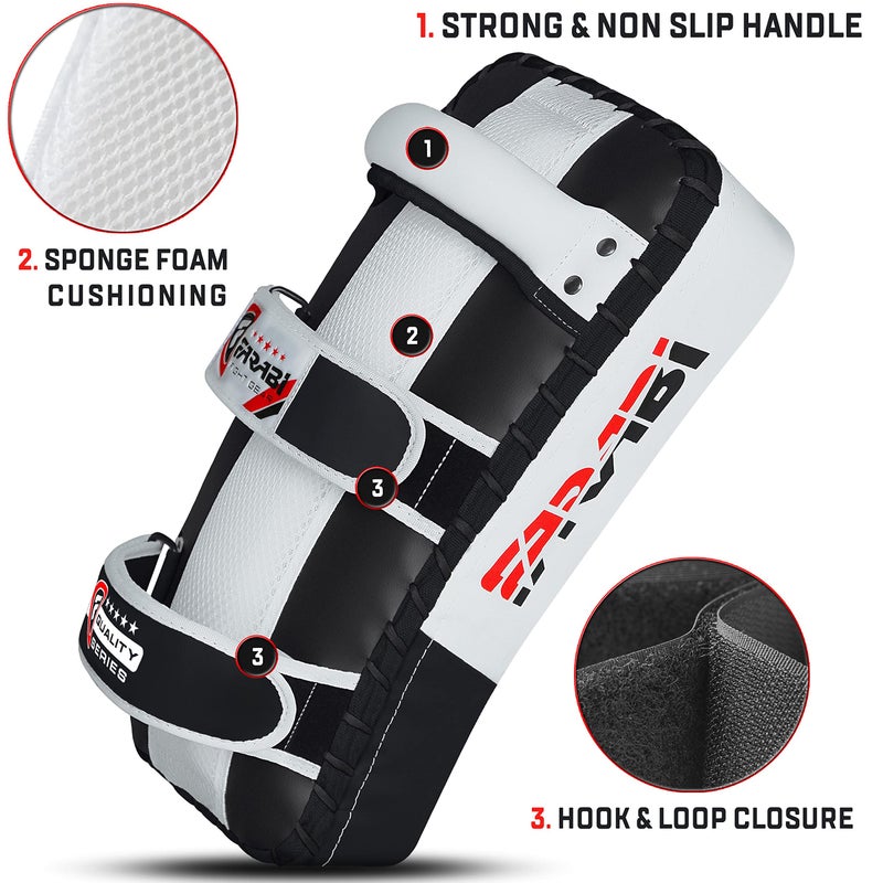Farabi Sports Thai pad, Kickboxing Kick pad, Kick Training Strike Shield MMA Muay Thai Curved X 1 (Black) - Image 4